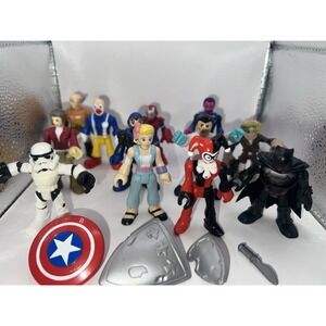 Fisher-Price Imaginext Action Figures Character Lot Batman Harley Ironman